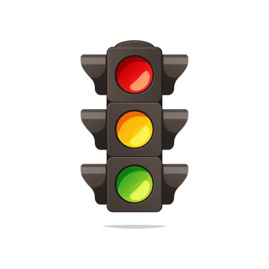 trafik ışıkları izole üzerinde beyaz arka plan vektör.