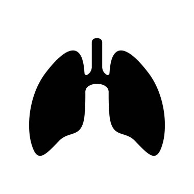 Beyaz arkaplanda ciğer simgesi izole edildi.