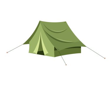 Çadır vektörü beyaz arkaplanda izole edildi.