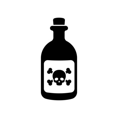 Zehirli şişe simgesi beyaz arkaplanda izole edildi.