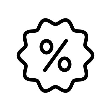 indirimli satır simgesi beyaz arkaplanda izole edildi.