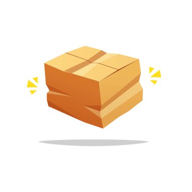 Kırık karton vektör beyaz arkaplanda izole edildi