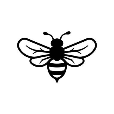 Bal arısı simgesi beyaz arkaplanda izole edildi.