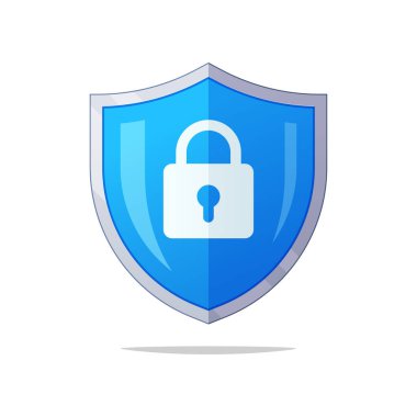 Metal Kalkan güvenlik asma kilidi beyaz arkaplanda izole edildi.