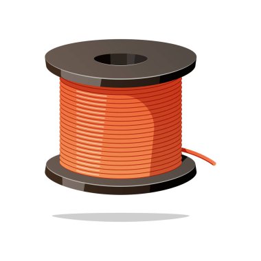 Beyaz arkaplanda izole edilmiş bakır tel yuvarlama vektörü.