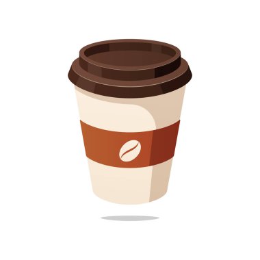 Kahve fincanı vektörü beyaz arkaplanda izole edilmiş..