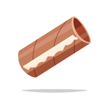 Boş tuvalet kağıdı yuvarlama vektörü beyaz arkaplanda izole edildi.