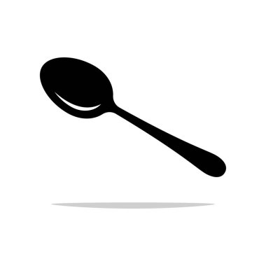 Beyaz arkaplanda kaşık vektörü izole edildi.