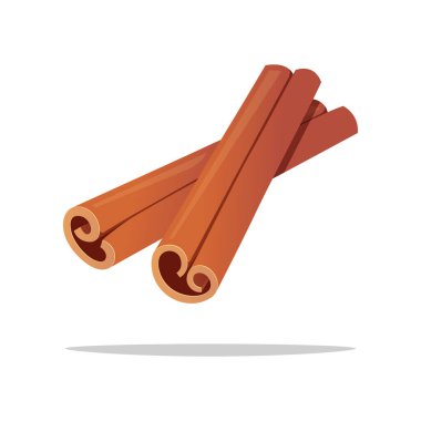 Tarçın çubukları vektörü beyaz arkaplanda izole edildi.