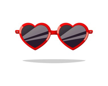 Kalp şekli güneş gözlüğü vektörü beyaz arkaplanda izole edildi.