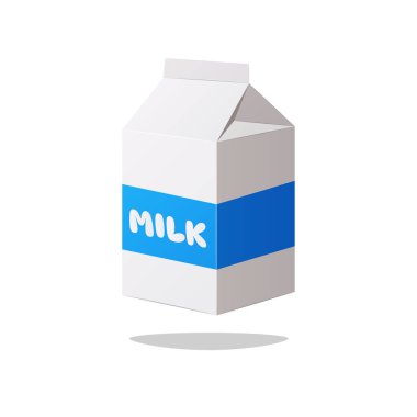 Süt kutusu vektörü beyaz arkaplanda izole edildi.