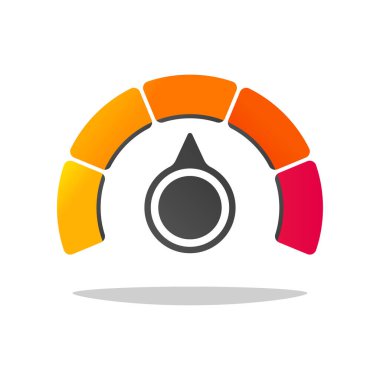 Beyaz arkaplanda izole edilmiş yuvarlak sıcaklık göstergesi. 