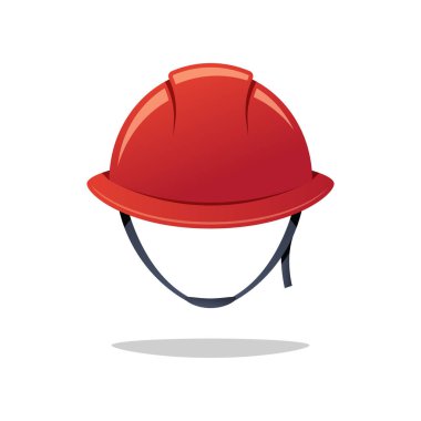 Kırmızı kurtarma görevlilerinin kaskları beyaz arkaplanda izole edilmiş..