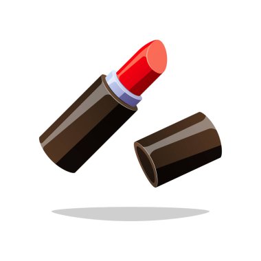 Kırmızı ruj vektörü beyaz arkaplanda izole edildi.