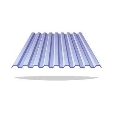 Oluklu metal çatı vektörü beyaz arkaplanda izole edildi.