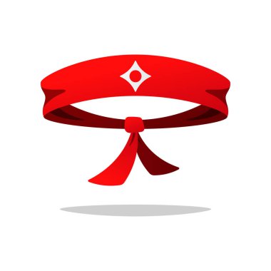 Beyaz arkaplanda izole edilmiş ninja kafa bandı vektörü.