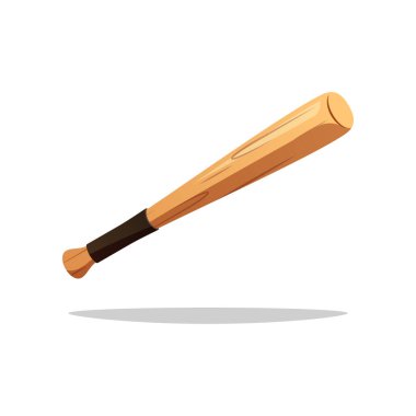 Tahta beyzbol sopası vektörü beyaz arkaplanda izole edildi.