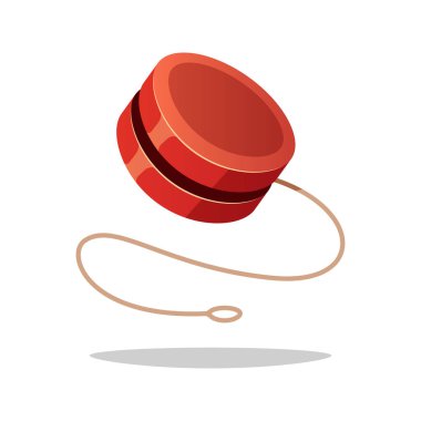 Beyaz arkaplanda kırmızı yoyo vektörü izole edildi.