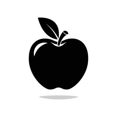 Elma meyve simgesi beyaz arkaplanda izole.