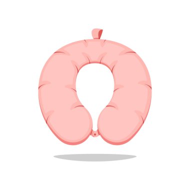 Seyahat yastığı vektörü beyaz arkaplanda izole edildi.