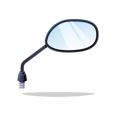 Beyaz arkaplanda izole edilmiş dikiz aynası motosiklet vektörü.