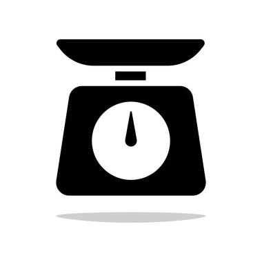 Mutfak ölçeği simgesi. Siyah simge vektörü.  