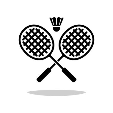 Badminton simgesi beyaz arka planda izole.
