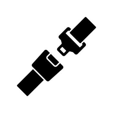 Araba emniyet kemeri simgesi beyaz arkaplanda izole edildi.