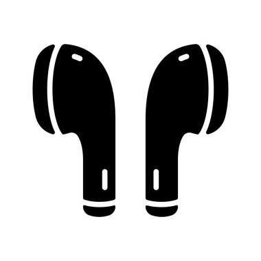 Kablosuz kulaklık simgesi beyaz arkaplanda izole edildi.