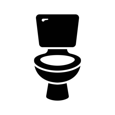 Tuvalet klozeti simgesi beyaz arkaplanda izole.