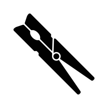 Basit kıyafet mandal simgesi beyaz sırt gruond izole.