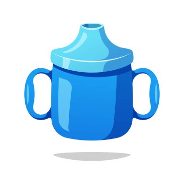 Beyaz arkaplanda izole edilmiş bebek bardağı vektörü.