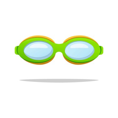 Yüzme havuzu gözlüğü vektörü beyaz arkaplanda izole edildi.