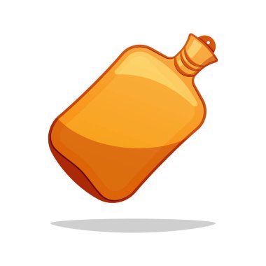 Kauçuk sıcak su torbası vektörü beyaz arkaplanda izole edildi.