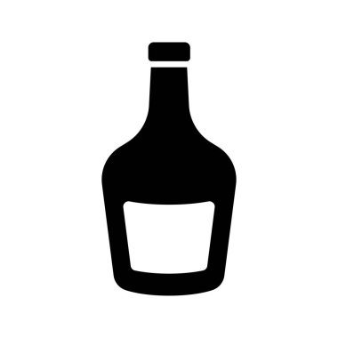 Basit alkol şişesi simgesi beyaz arkaplanda izole.