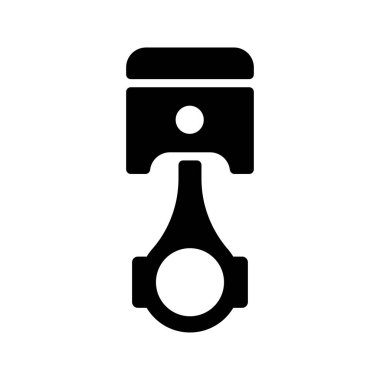 Beyaz arkaplanda izole edilmiş basit piston simgesi.