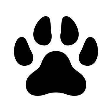 Beyaz arkaplanda köpek pençesi yazdırma vektörü izole edildi.