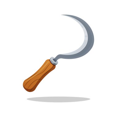 Çimen orak vektörü beyaz arkaplanda izole edildi.