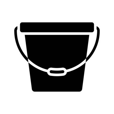 Siyah su kovası simgesi beyaz parka izole edildi.