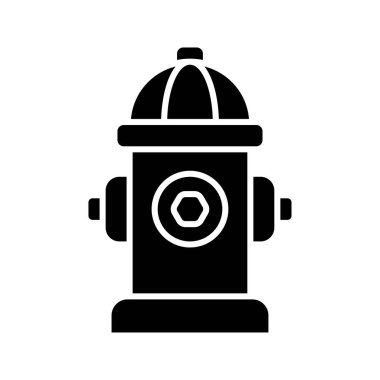 Yangın musluğu simgesi siyah simgesi beyaz arkaplanda izole edildi.