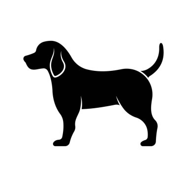 Basit bir köpek ikonu. beyaz arkaplanda izole edilmiş beagle köpek simgesi.