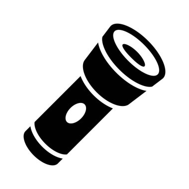 Beyaz arkaplanda izole edilmiş basit el feneri simgesi.