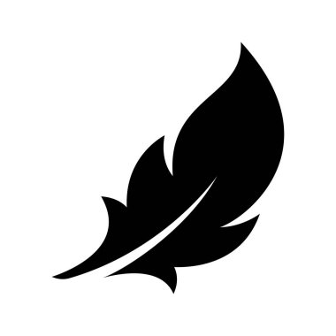 Beyaz arkaplanda basit tüy simgesi izole edildi