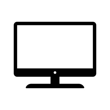 Lcd televizyon simgesi beyaz arkaplanda izole edildi.