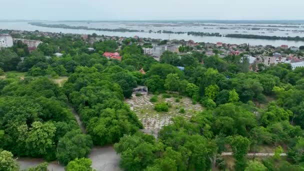 Stad Kherson Zonder Communicatie Russisch Oekraïense Oorlog Hoogste Toren Van — Stockvideo