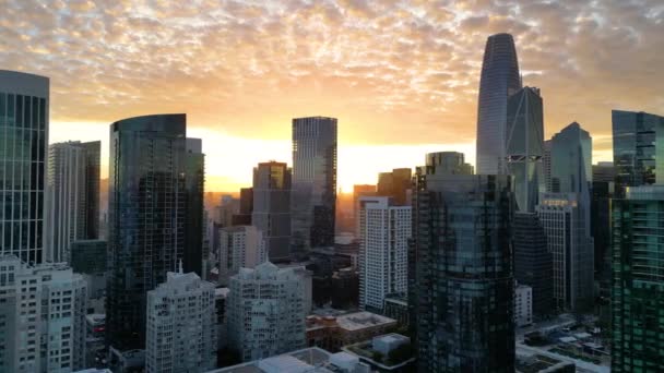 Αεροφωτογραφία Σαν Φρανσίσκο Κορυφαία Κινηματογραφικά Πλάνα Drone Ηλιοβασίλεμα Ενός Σύγχρονου — Αρχείο Βίντεο