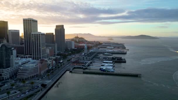 Vue Aérienne San Francisco Les Meilleures Images Drones Cinématographiques Coucher — Video