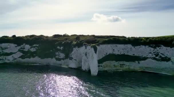 Angleterre Belles Images Aériennes Sur Les Falaises Blanches Old Harrys — Video