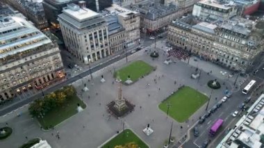 Glasgow UK, Lanarkshire, Renfrewshire, İskoçya İngiltere 'nin hava görüntüsü çekimleri, gün içinde, güzel yumuşak bir ışık. Aerial - Glasgow City yukarıdan. 