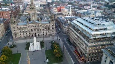 Glasgow UK, Lanarkshire, Renfrewshire, İskoçya İngiltere 'nin hava görüntüsü çekimleri, gün içinde, güzel yumuşak bir ışık. Aerial - Glasgow City yukarıdan. 